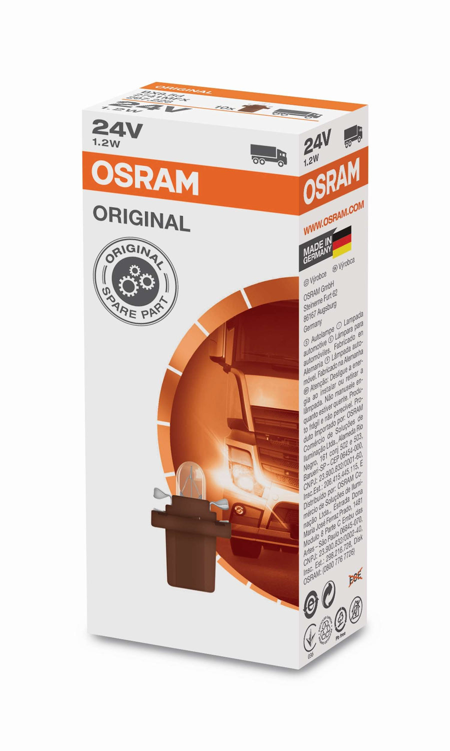 Osram AUX Original 1W 6,4lm BX8.5d 24V – Produktansicht