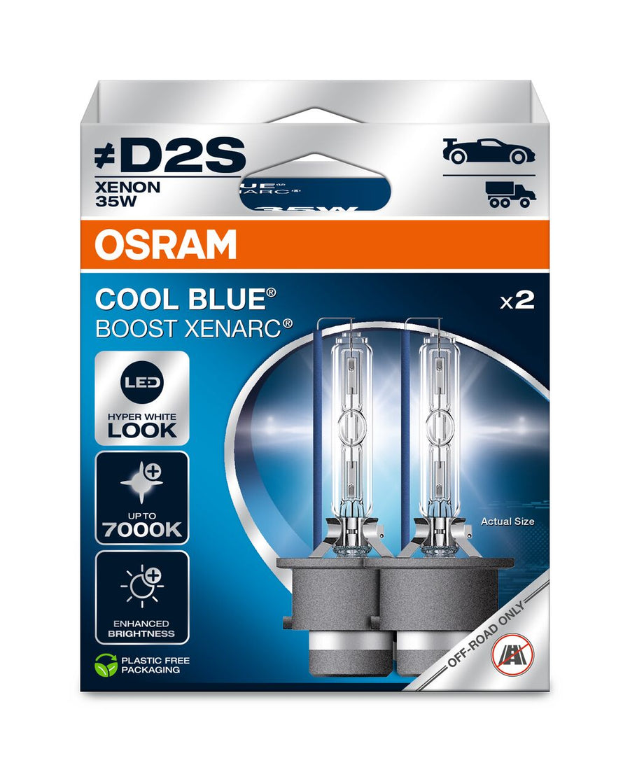 Osram HID Xenarc Cool Blue Boost D2S 35W 3200lm bis 7000k P32d-2 85V 2er Pack – Produktansicht