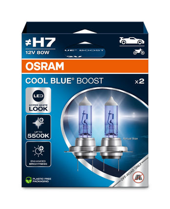Osram HAL Cool Blue Boost H7 80W 1000lm bis 5500k PX26d 12V 2er Pack