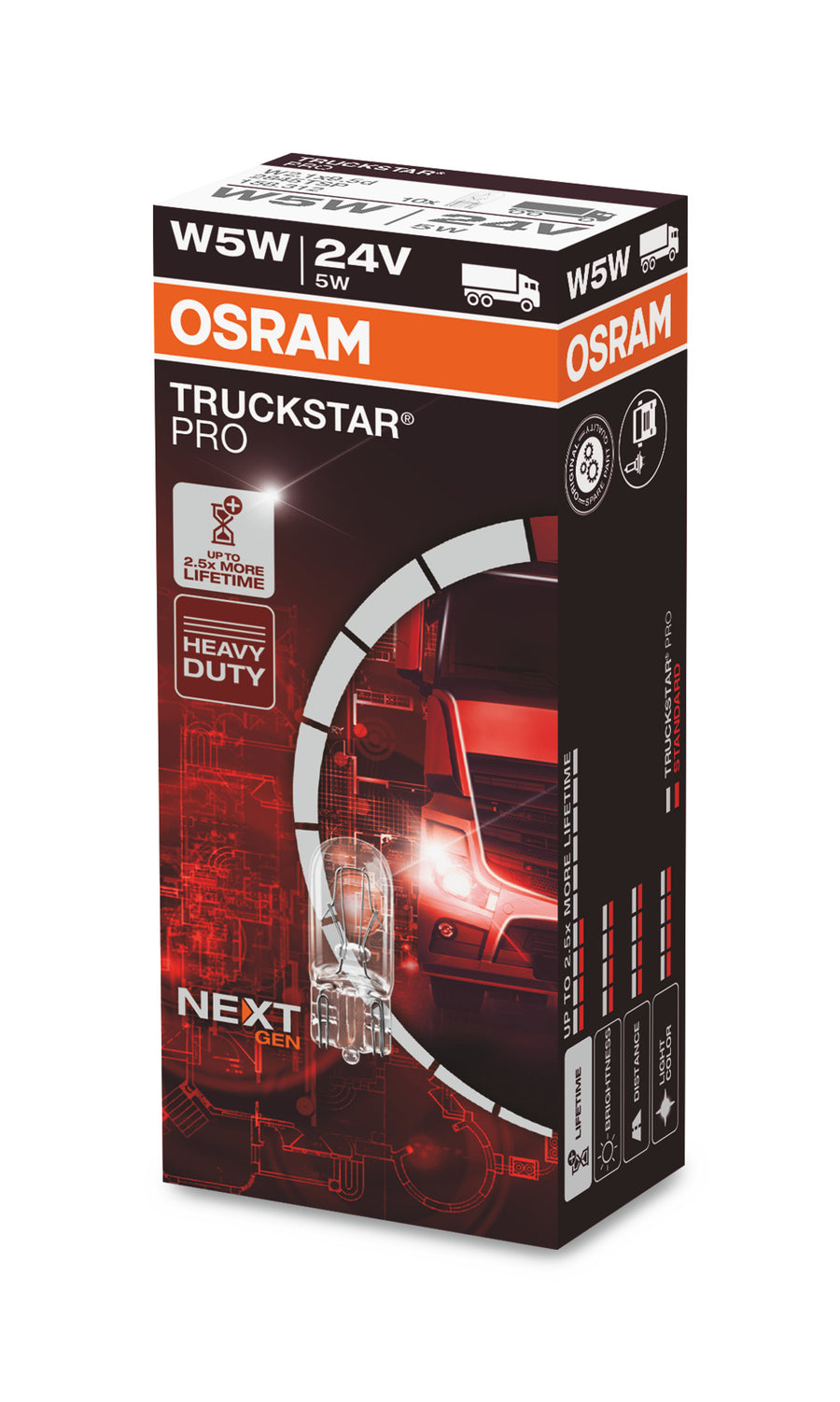 Osram AUX Truckstar Pro W5W LKW 5W 50lm W2.1x9.5d 24V – Produktansicht