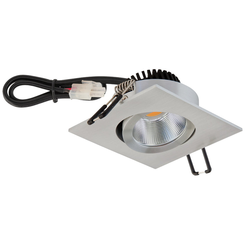 EVN Power-LED Leuchte Aluminium poliert schwenkbar viereckig 83x83x37mm 8,4W 3000K 1010lm 21-40° IP20