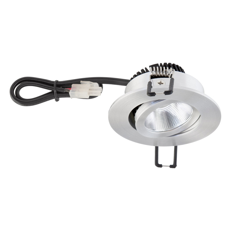 EVN Power-LED Leuchte Aluminium poliert schwenkbar rund 83x32mm 6W 2700K 575lm 21-40° IP20