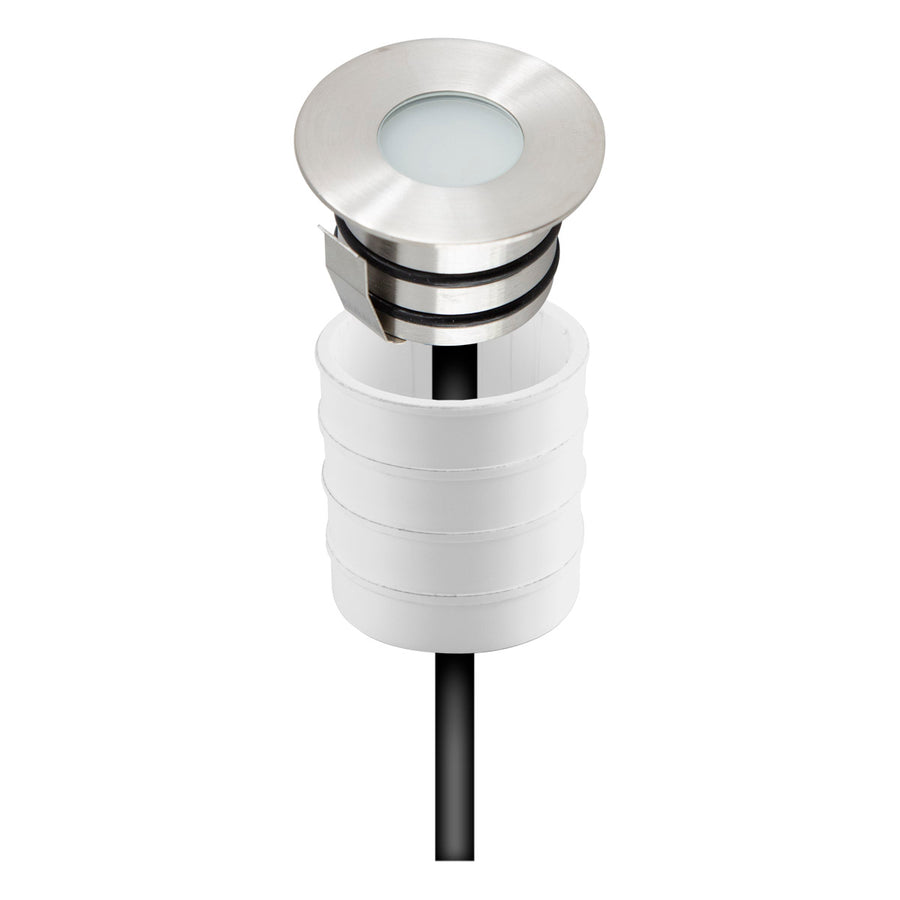 EVN LED Bodeneinbauleuchte Edelstahl rund 45x33mm 0,6W 3000K 36lm >80° 12V IP65