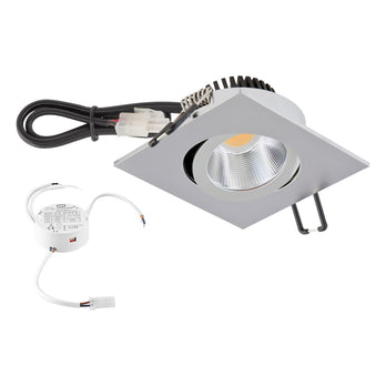 EVN LED Leuchte Chrom matt schwenkbar viereckig 83x83x37mm 8,4W 3000K 1010lm 21-40° 200-240V IP20