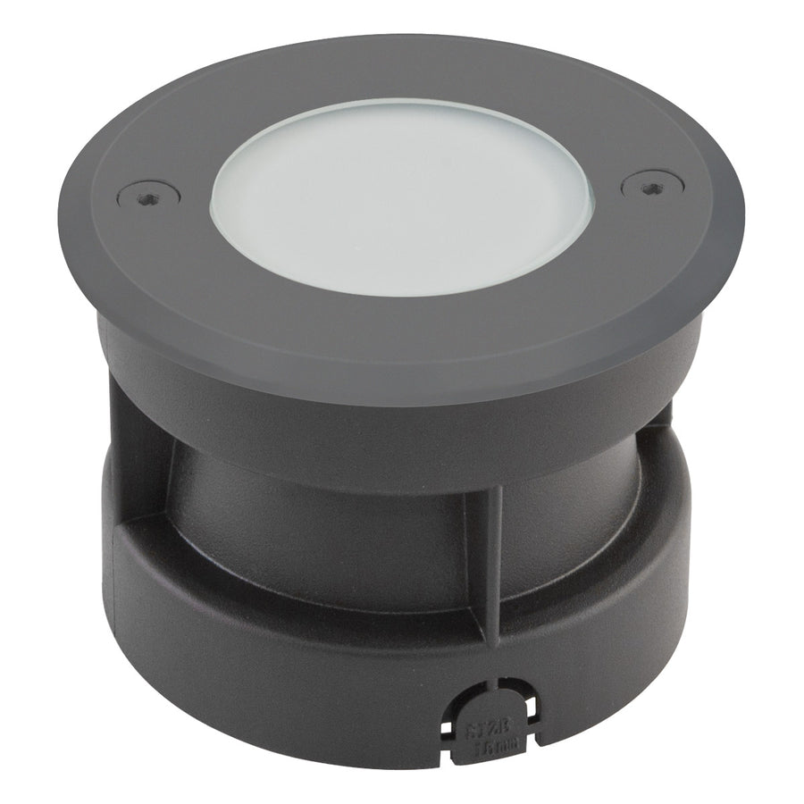 EVN LED Bodeneinbauleuchte anthrazit rund 100x70mm 2,5W 3000K 90lm >80° 100-240V IP67