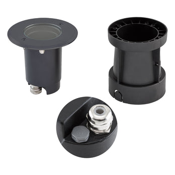 EVN Bodeneinbauleuchte mit Entlüftungsventil anthrazit schwenkbar rund 120x110mm 230V IP67