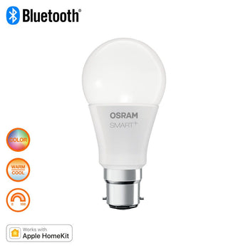 LEDVANCE LED Smart+ BT Apple CL A 10-60W/RGBW B22d 800lm matt dimmbar
