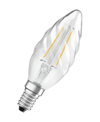 Osram / Ledvance LED Filament Retrofit Kerze BW klar gedreht 300° 2,8-25W/827 warmweiß 250lm E14 220-240V dimmbar