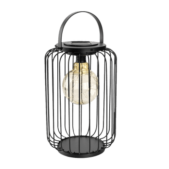 Modee Solar Larterne Leuchte LED 175x280mm Metall Kunststoff Glas schwarz 2700-3200K IP44 1,2V Batterie