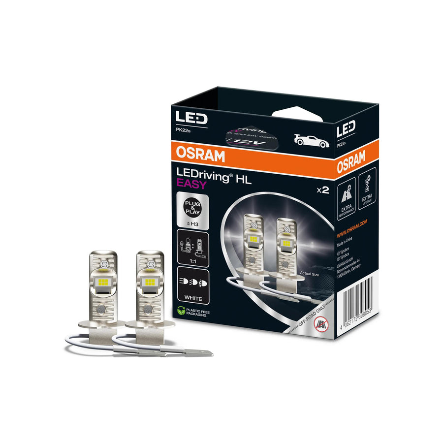 Osram LED LEDriving Hl Easy H3 9W 900lm bis 6500k PK22s 12V 2er Pack – Produktansicht