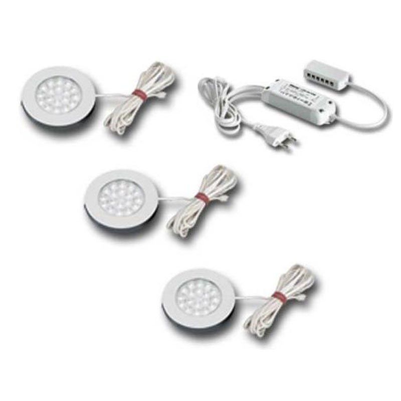 Hera 7er Set ER-LED 1,2W warm weiß edelstahloptik + Trafo LED 24/15W 61054707802