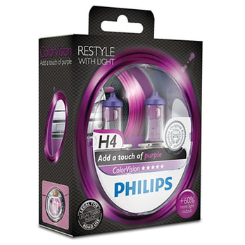 Philips ColorVision Purple-Fahrzeugscheinwerferlampe H4 12V 60/55W (2er Blister)