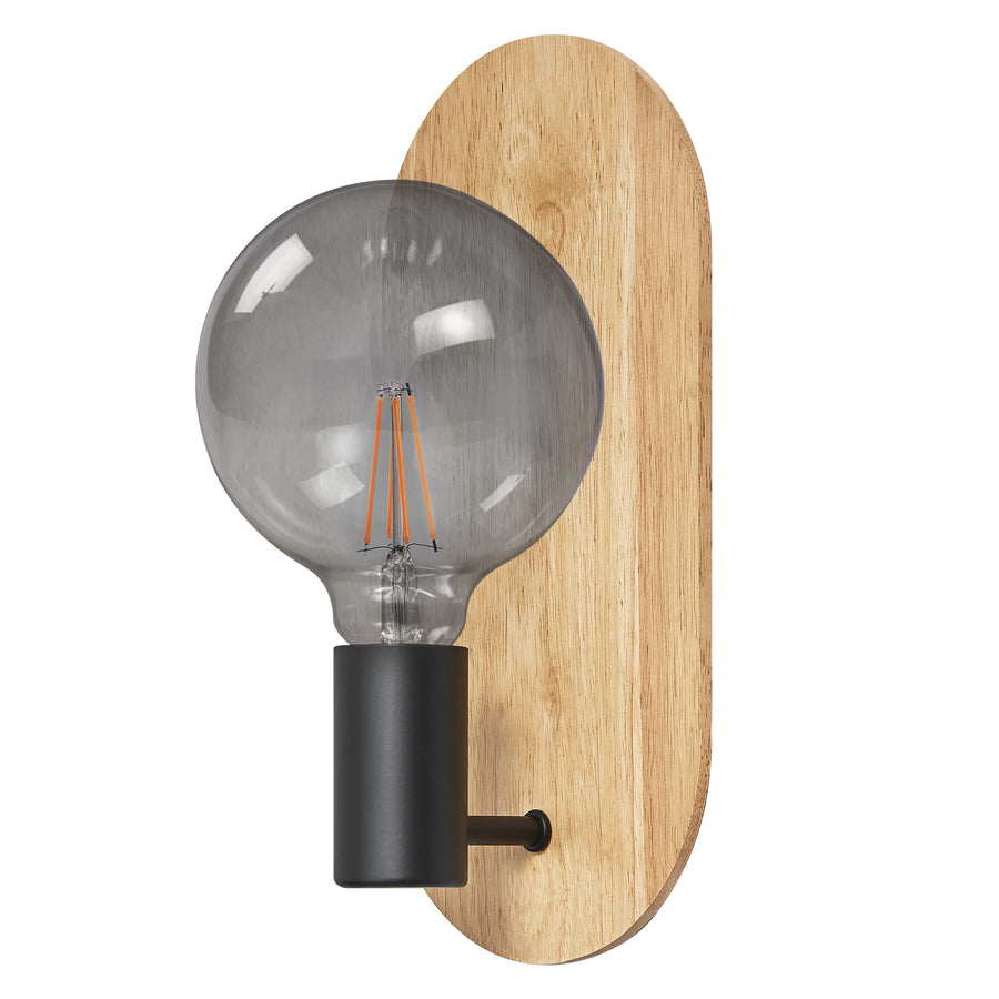 Osram Wandleuchte Decor 1-flammig E27 420lm nicht dimmbar Holzdekor/schwarz IP20