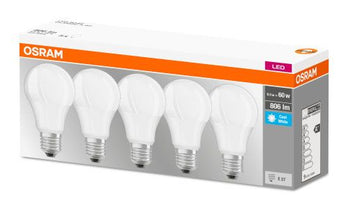 LEDVANCE LED Base Classic A 8,5-60W/840 E27 806 matt kaltweiß 200° nicht dimmbar