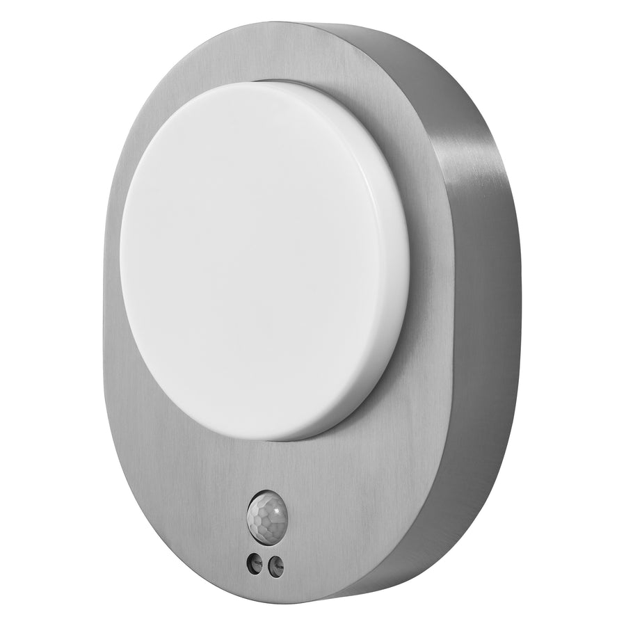 LEDVANCE LED Wandleuchte Endura Style Disc Sensor 8W/830 370lm warmweiß nicht dimmbar Stahl IP44