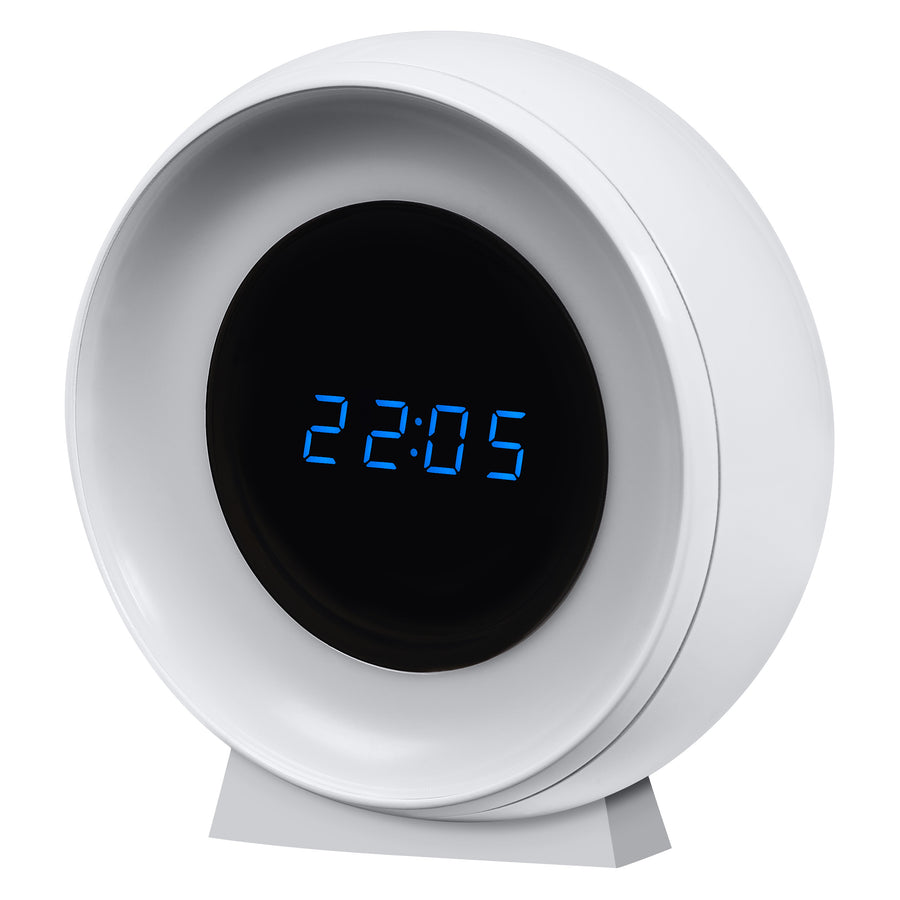 LEDVANCE Nightlux Clock LED-Orientierungslicht mit Uhr, 3 Farbtemperaturen, USB-Akku weiß