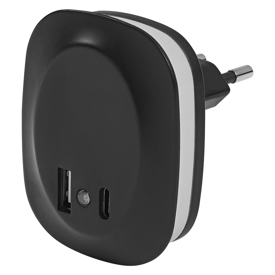 LEDVANCE LED-Nachtlicht Lunetta Edge Sensor 830 USB A C Schwarz