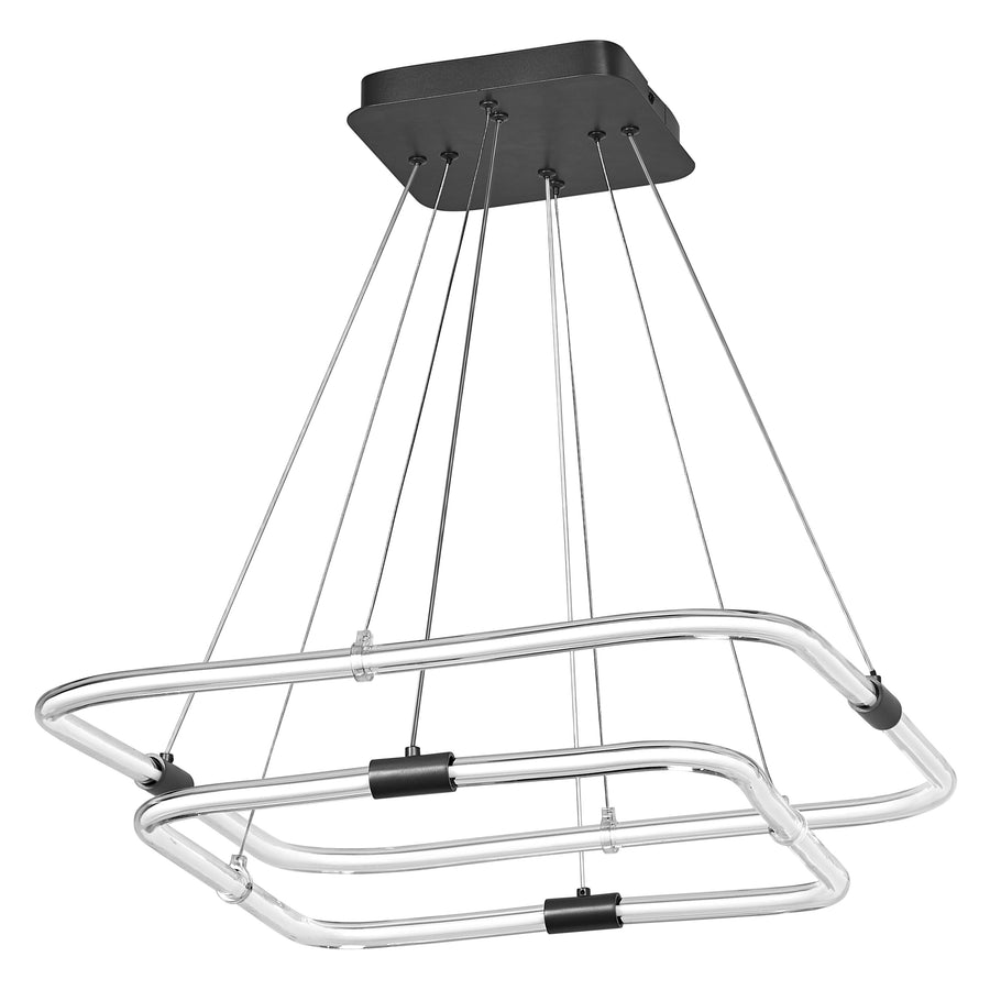 Osram LED Pendelleuchte Decor Tetragon 2-flammig Click 23W/3000K 2500lm warmweiß dimmbar dunkelgrau IP20