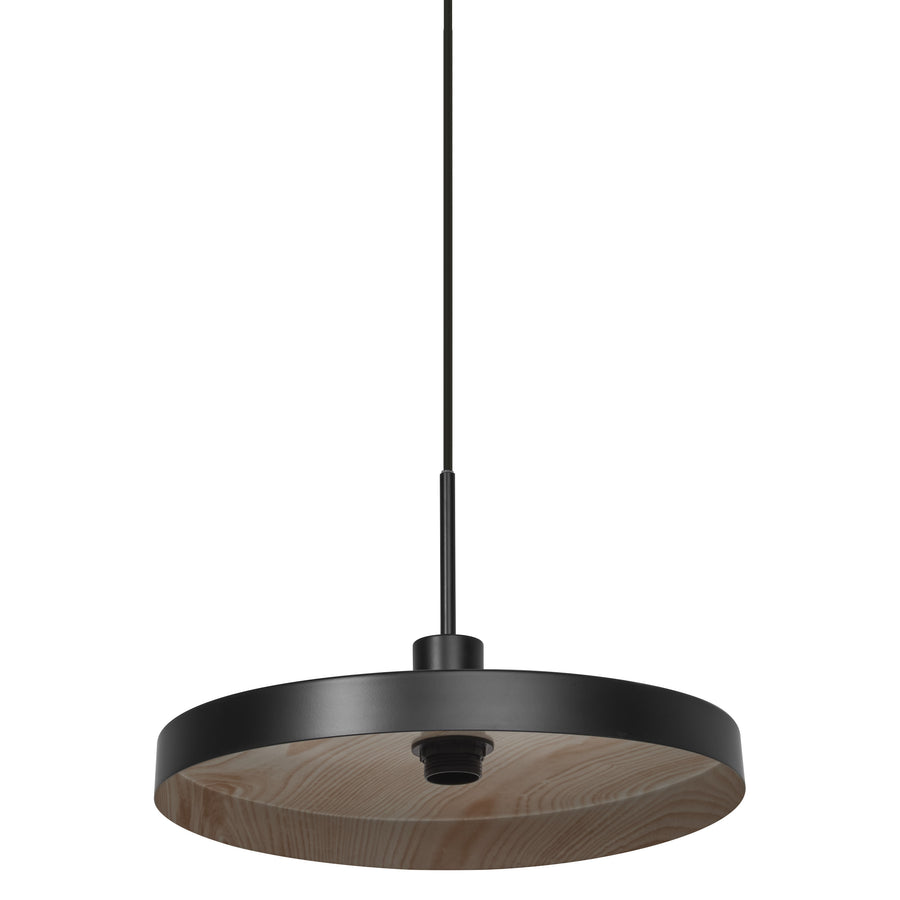Osram Pendelleuchte Decor Plate 1-flammig E27 nicht dimmbar schwarz/Holzdekor IP20