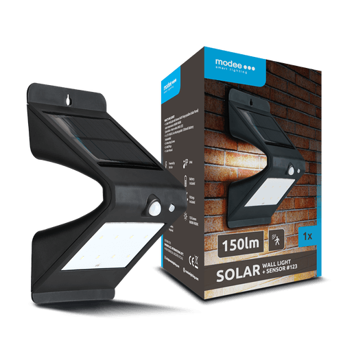 Modee Solar-Wandleuchte WS123 mit Bewegungsmelder, 150 lm, IP44