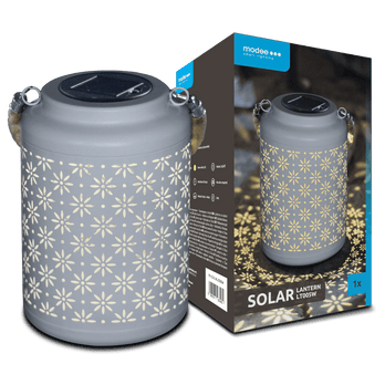 Modee Solar-Gartenleuchte LT005W H26x17x17cm weiß 3000K IP44