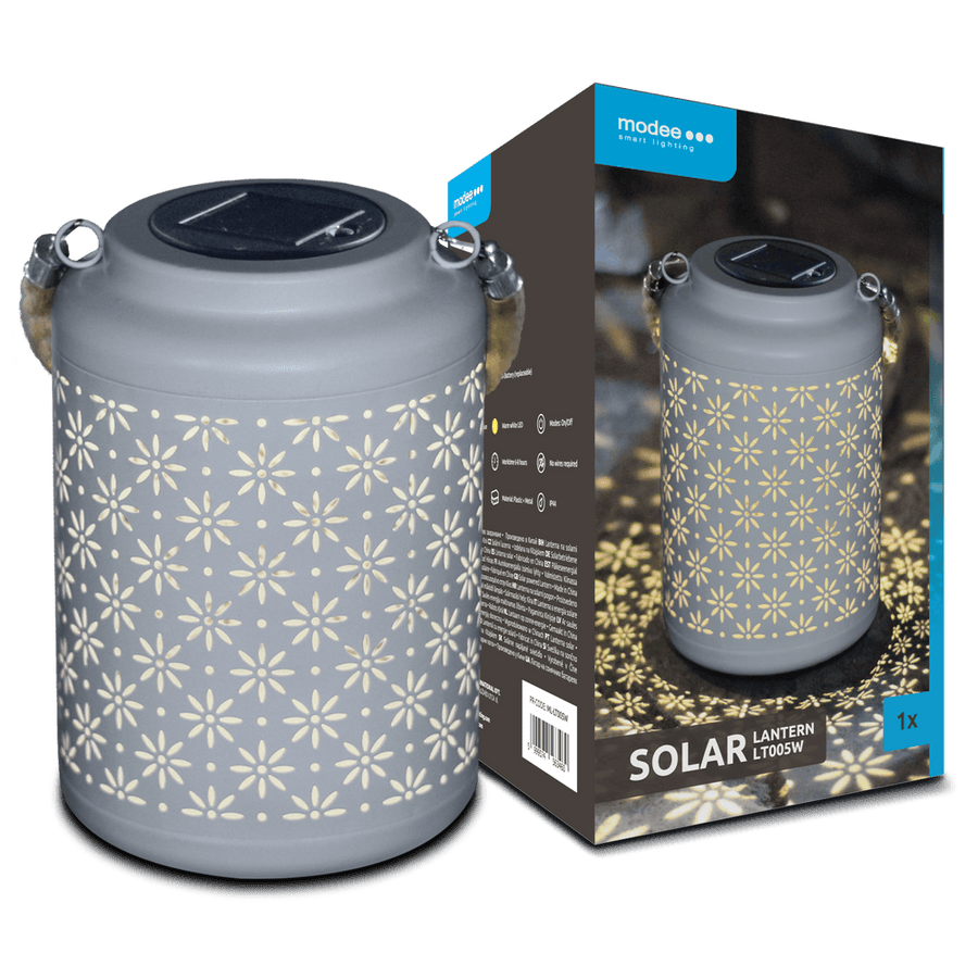 Modee Solar-Gartenleuchte LT005W H26x17x17cm weiß 3000K IP44