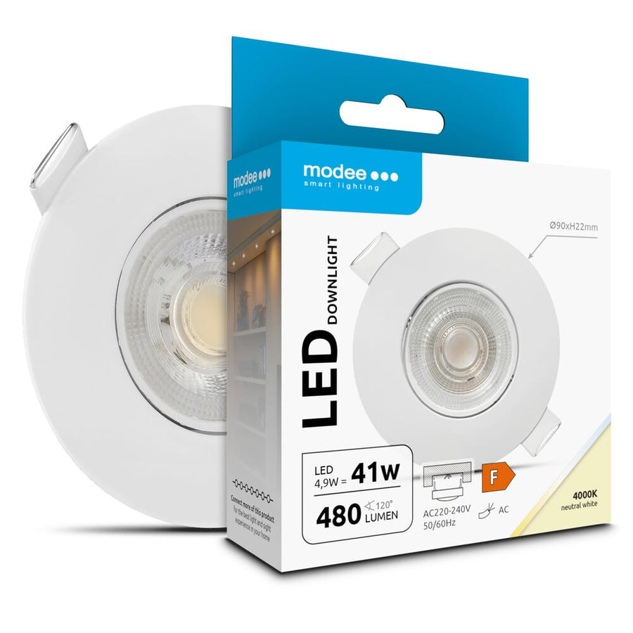 Modee LED-Downlight D90xH22mm weiß 4,9W 480lm 4000K IP23