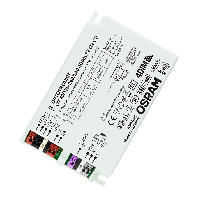 LEDVANCE LED-Treiber OT 40 W 4DIM, DALI/NFC/AstroDIM, IP20, Kunststoff