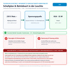 Technisches Niedervolt-Anschlussschema (Trafo-Betrieb) und Hinweis zu Elektrofachkraft (§ 13 NAV, DIN VDE 0100, DIN EN 50678/50699) & Versicherungsschutz (§ 81 VVG) für Osram DECOSTAR Titan 35 46892 SP 35W 12V GU4 10G