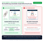 Technische Sockel-Seitenansicht und Ausführungsvergleiche für Osram Stiftsockel HALOSTAR ST 67431 25W 12V GY6.35 (1er Blister): Sockel GY6.35 (6,35 mm) passend, nicht verwechseln mit: G9 (230 V Hochvolt)