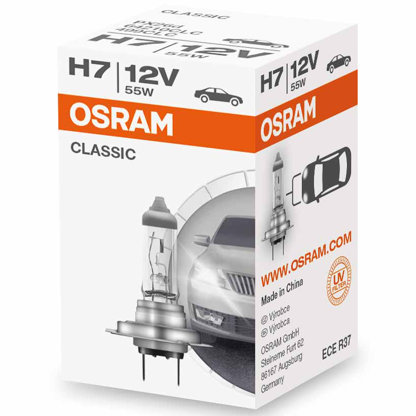 Osram HAL Classic H7 55W PX26d 12V – Produktansicht