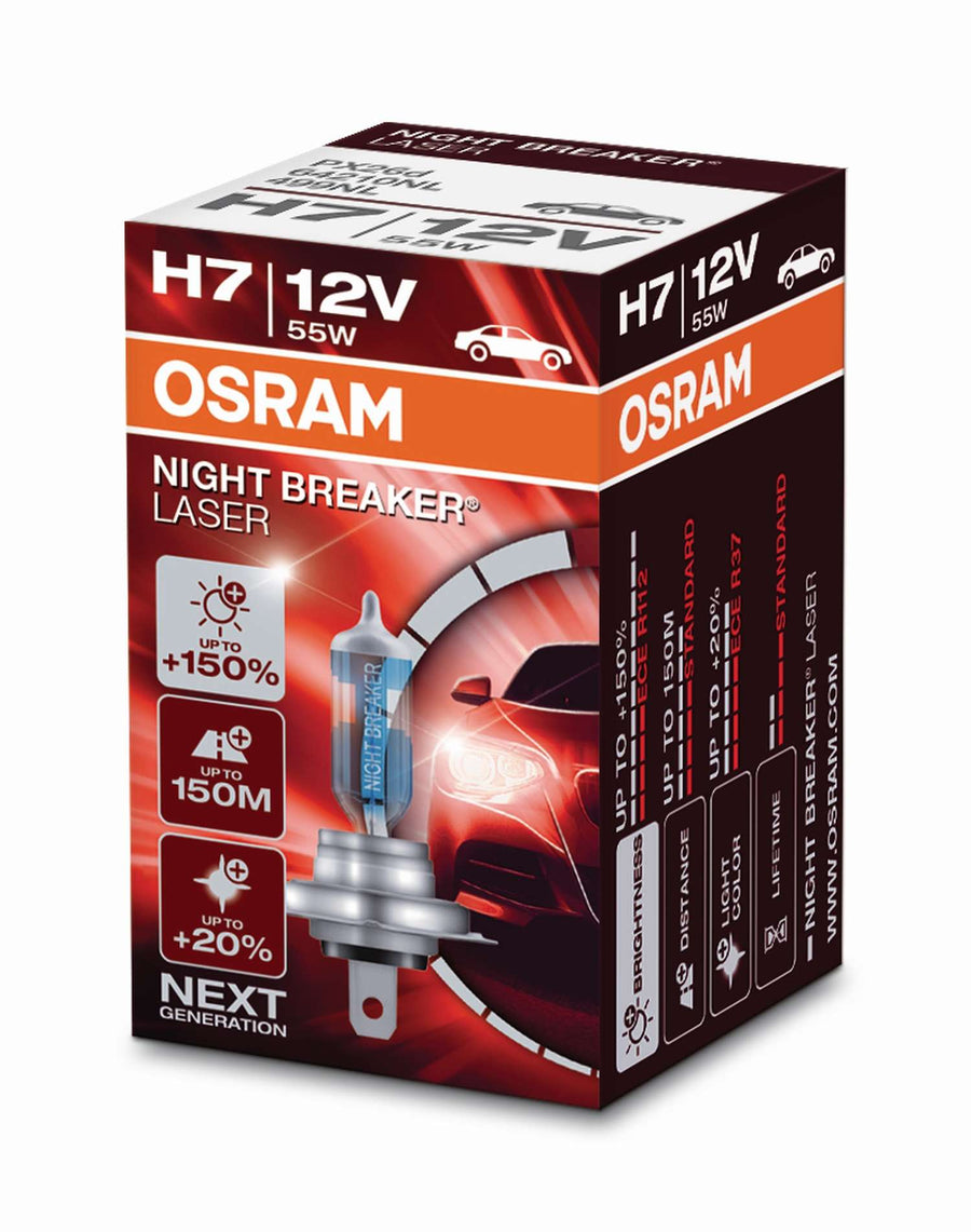 Osram HAL Night Breaker Laser H7 55W 1500lm PX26d 12V – Produktansicht