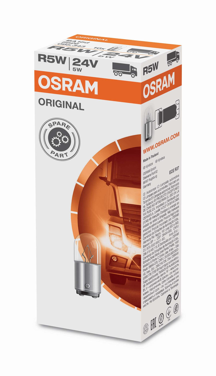 Osram AUX Original R5W 5W 50lm BA15d 24V – Produktansicht