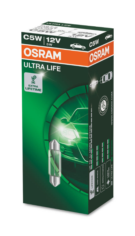 Osram AUX Ultra Life C5W 5W 45lm SV8.5-8 12V – Produktansicht