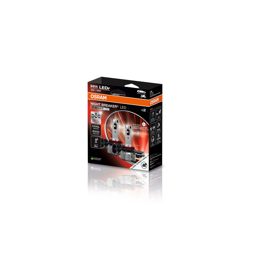 Osram LED Night Breaker Smart ECE H11 14W 1350lm 12V 2er Pack – Produktansicht