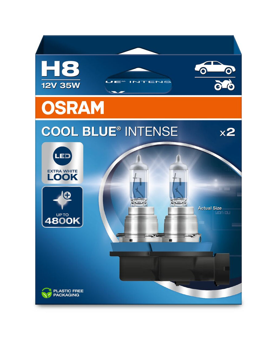 Osram HAL Cool Blue Intense H8 35W 800lm bis 4800k PGJ19-1 12V 2er Pack – Produktansicht