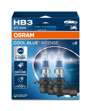 Osram HAL Cool Blue Intense HB3 60W 1860lm bis 5000k P20d 12V 2er Pack