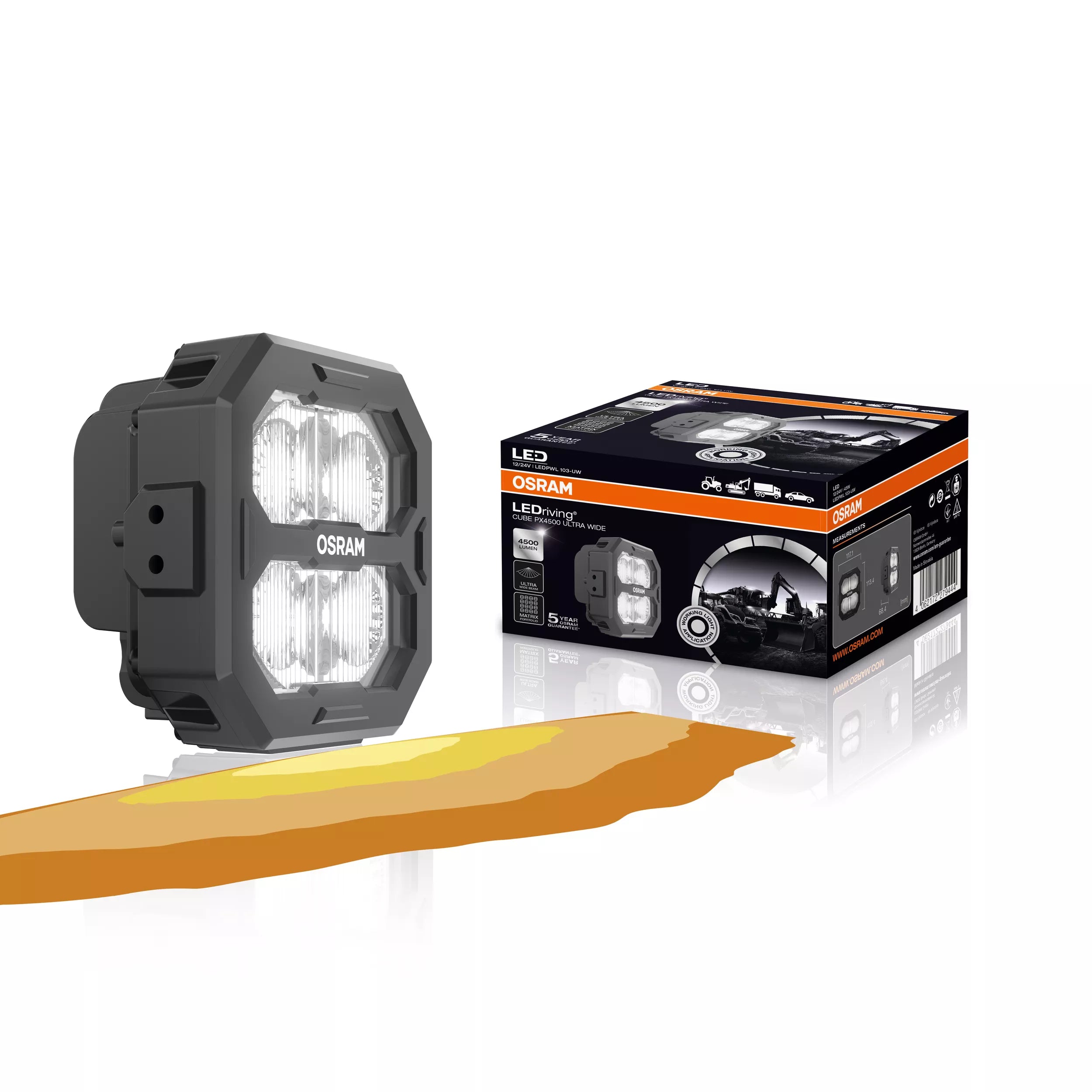 Osram LED Cube PX Ultra-Wide Beam Arbeitsscheinwerfer 45W 4500lm 6000K 12/24V