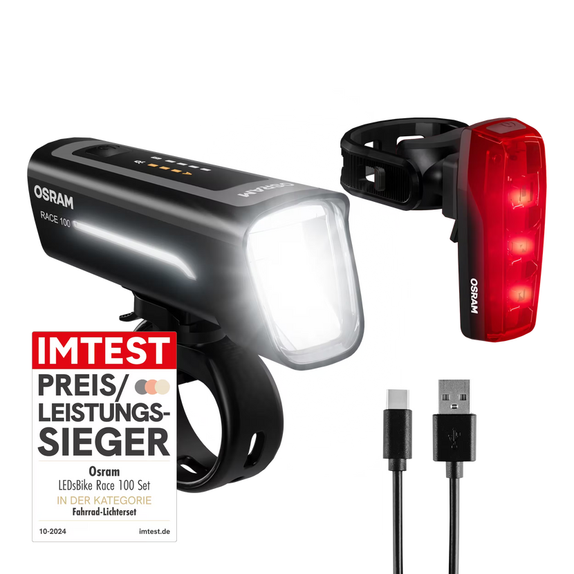 Osram LED LEDsBIKE Race 100 Fahrradbeleuchtung Set 115lm 5400K