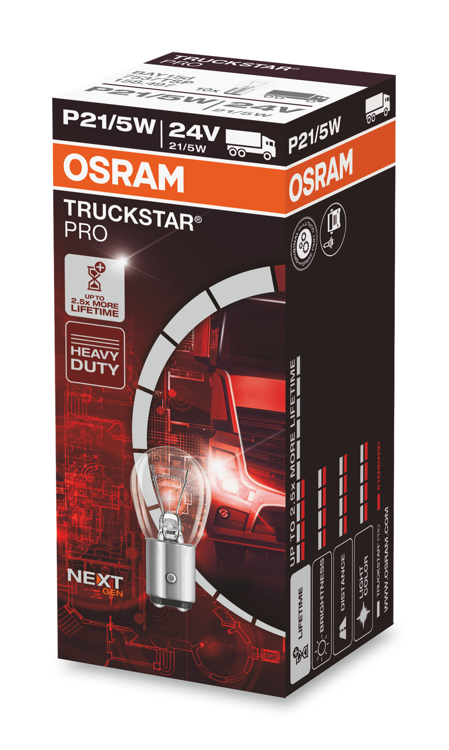 Osram AUX Truckstar Pro P21/5W LKW 21/5W 440/40lm BAY15d 24V – Produktansicht