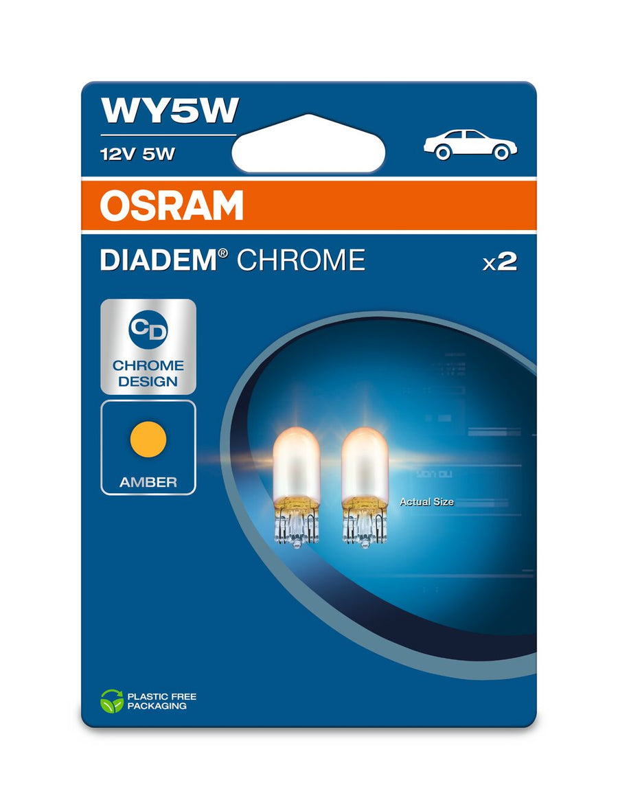 Osram AUX Diadem Chrome WY5W 5W 30lm W2.1x9.5d 12V 2er Blister – Produktansicht