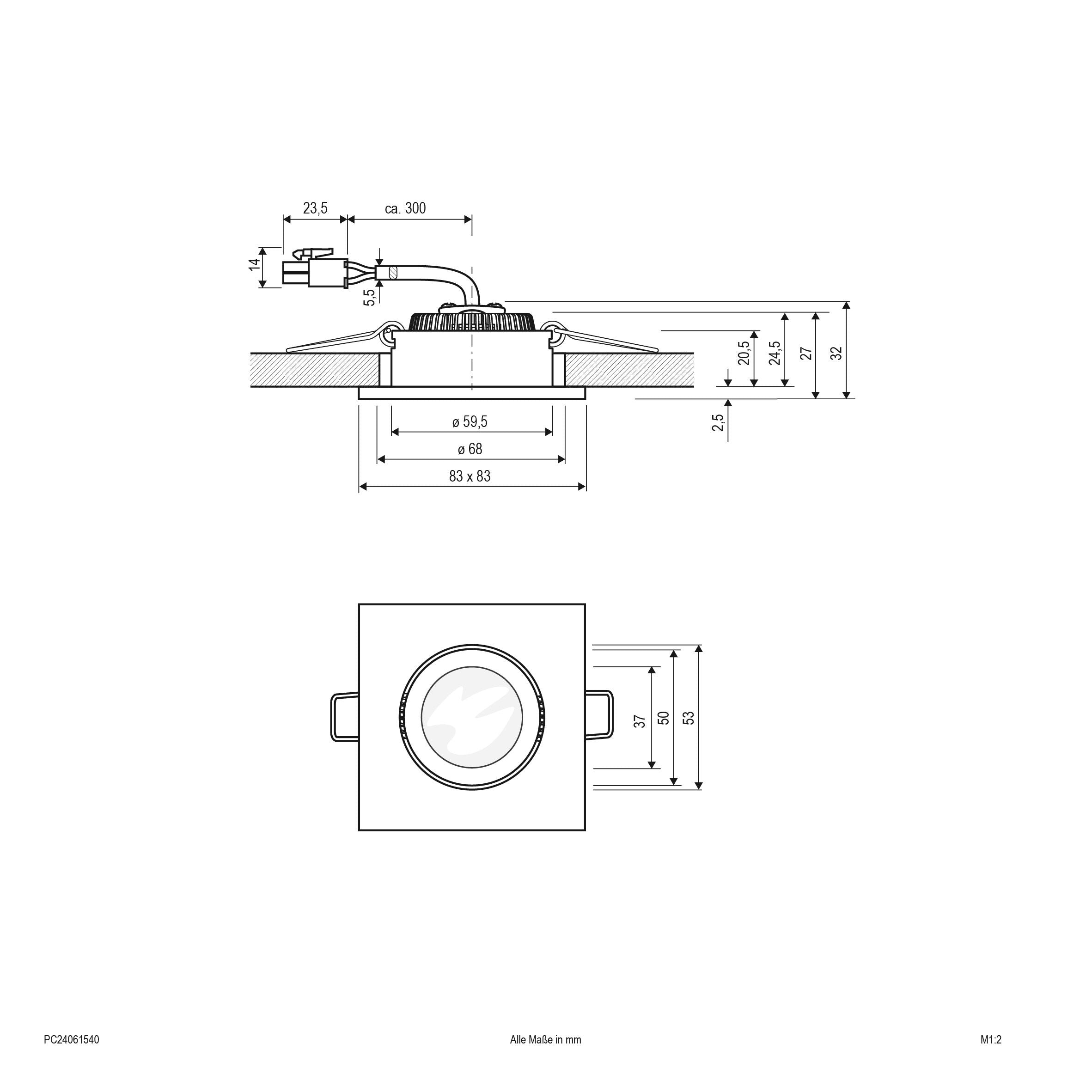 EVN Power-LED Leuchte Chrom matt schwenkbar viereckig 83x83x32mm 6W 4000K 683lm 21-40° IP20