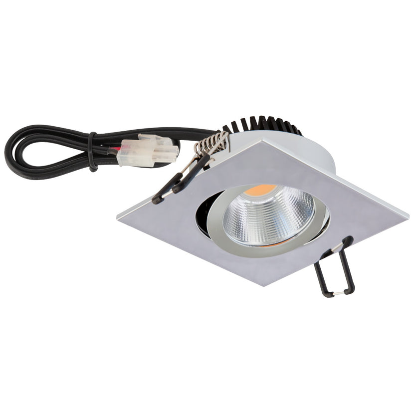 EVN Power-LED Leuchte Chrom schwenkbar viereckig 83x83x37mm 8,4W 3000K 1010lm 21-40° IP20