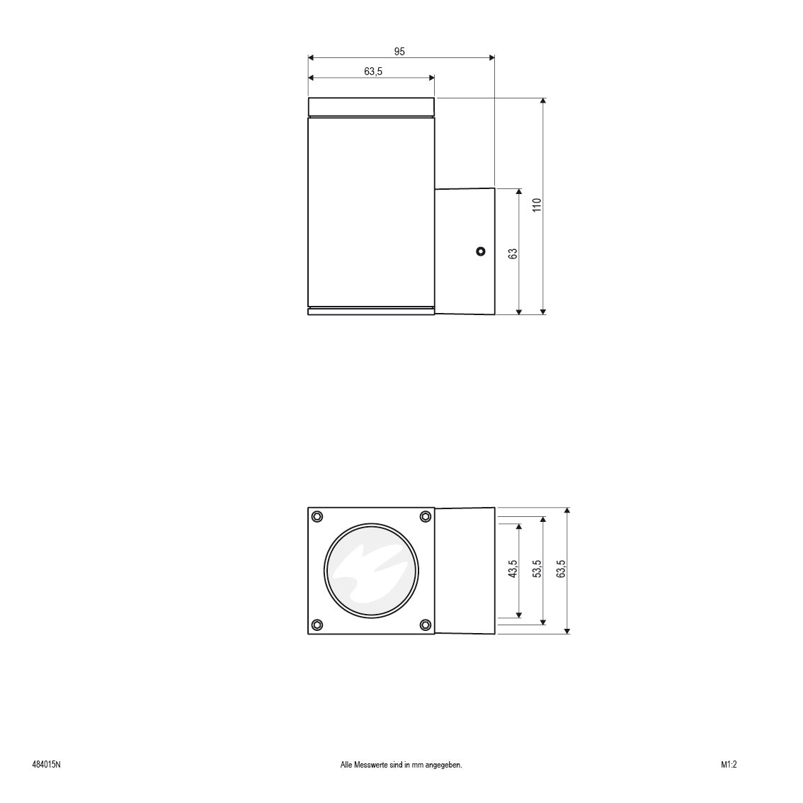 EVN 1-flammige Leuchte grau rechteckig 110x63x96mm 220-240V IP54