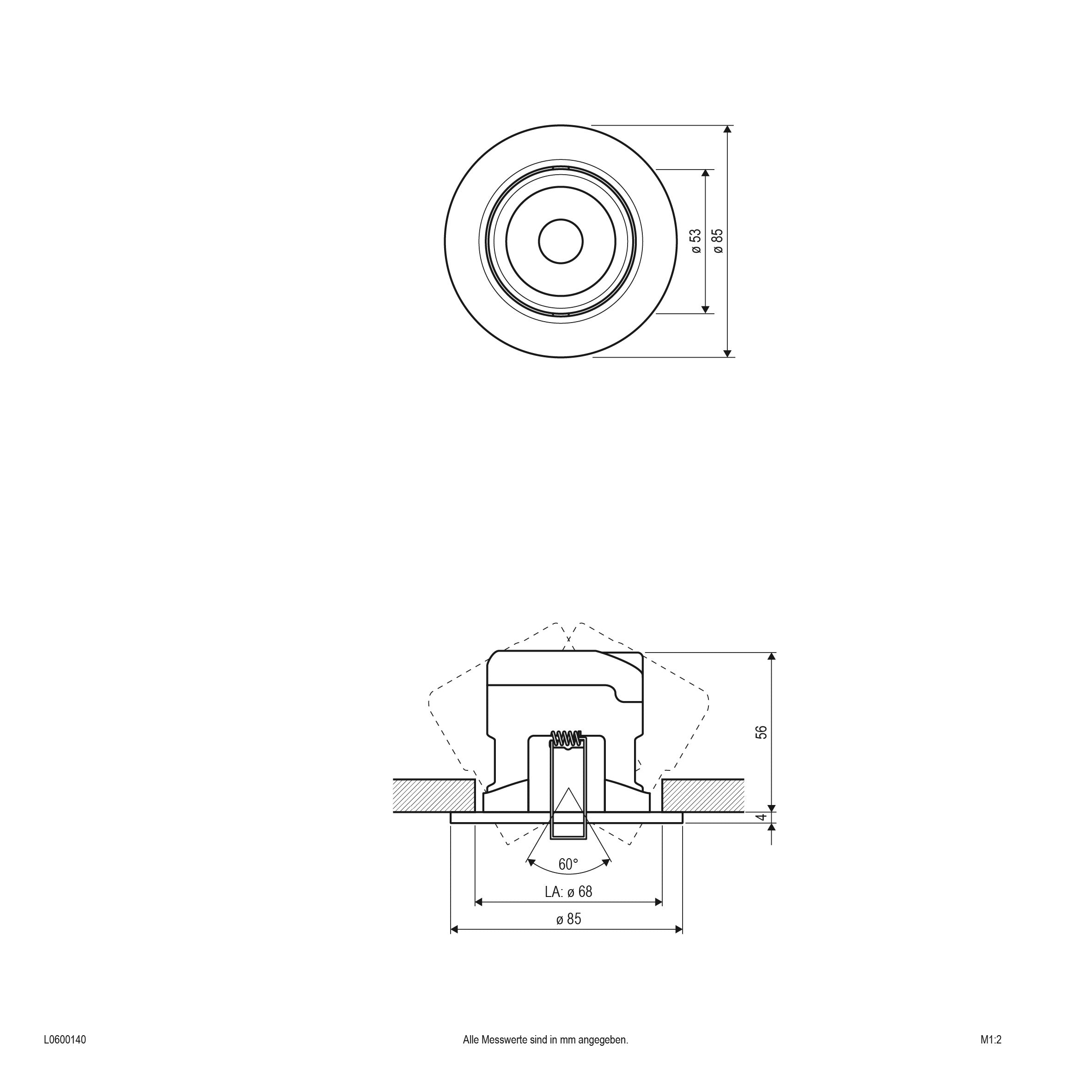 EVN LED Leuchte weiß schwenkbar rund 85x60mm 7W 4000K 650lm 21-40° 220-240V IP20