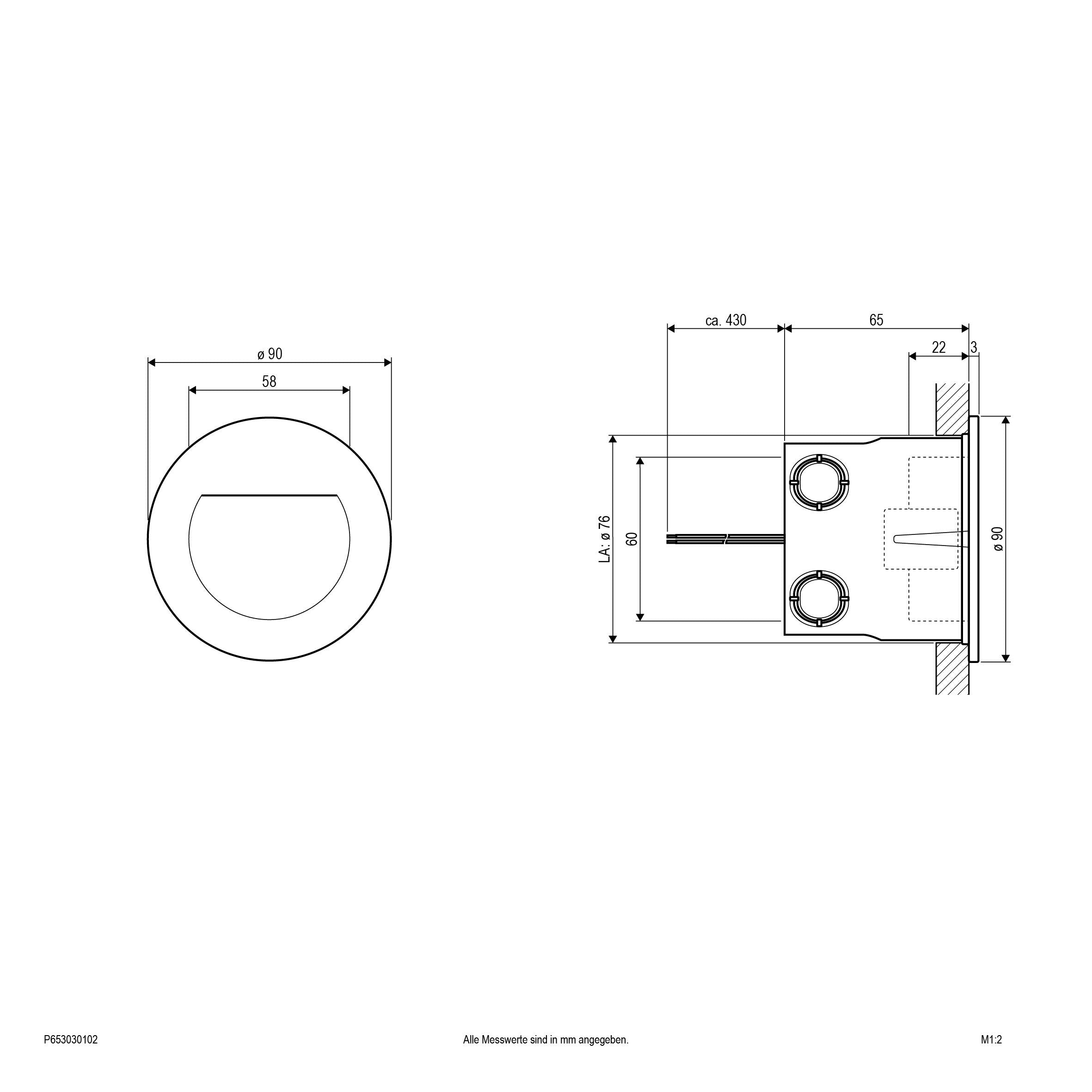 EVN LED Blendfreie Leuchte weiß rechteckig 90xx30mm 2W 3000K 120lm >80° IP65