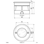 EVN LED Bodeneinbauleuchte Edelstahl Optik rund 100x70mm 2,5W 3000K 90lm >80° 100-240V IP67