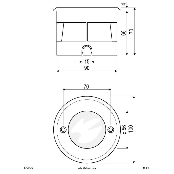 EVN LED Bodeneinbauleuchte Edelstahl Optik rund 100x70mm 2,5W 3000K 90lm >80° 100-240V IP67
