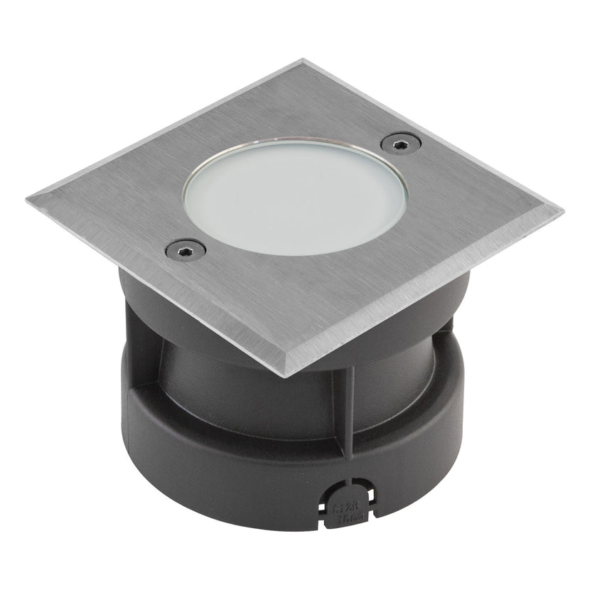 EVN LED Bodeneinbauleuchte Edelstahl Optik viereckig 100x100x70mm 2,5W 3000K 90lm >80° 100-240V IP67