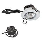 EVN Power-LED Leuchte inkl.Netzgerät Chrom schwenkbar rund 83x48,5mm 8,4W 3000K 1010lm 21-40° 220-240V IP65